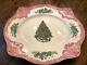 Johnson Brothers Old Britain Castles Pink Christmas Oval Serving Platter Rare