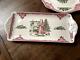 Johnson Brothers Old Britain Castles Pink Christmas Rectangular Santa Tray Rare