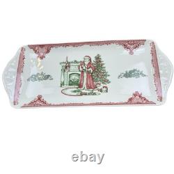 Johnson Brothers Old Britain Castles Pink Christmas Rectangular Tray RARE