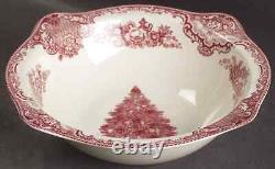 Johnson Brothers Old Britain Castles Pink Christmas Round Vegetable Bowl