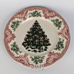 Johnson Brothers Old Britain Castles Pink Christmas Tree 11 Dinner Plate