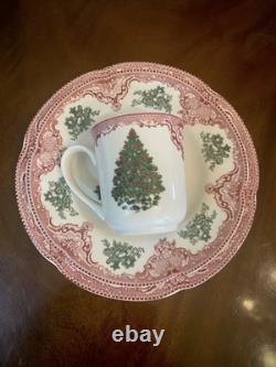 Johnson Brothers Old Britain Castles Pink Christmas Tree Place Setting 7 Pieces