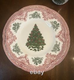 Johnson Brothers Old Britain Castles Pink Christmas Tree Place Setting 7 Pieces