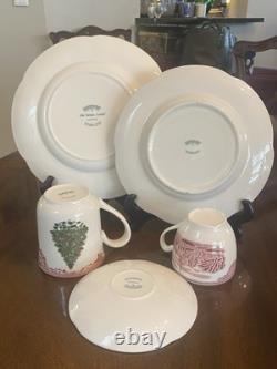 Johnson Brothers Old Britain Castles Pink Christmas Tree Place Setting 7 Pieces