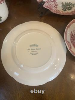 Johnson Brothers Old Britain Castles Pink Christmas Tree Place Setting 7 Pieces