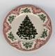 Johnson Brothers Old Britain Castles Pink Christmas Tree Round Dinner Plate