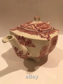Johnson Brothers Old Britain Castles Pink Crown Made In England Teapot & Lid