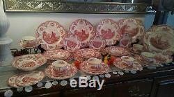 Johnson Brothers Old Britain Castles Pink Service for 6 + Serving Pieces