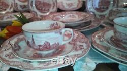 Johnson Brothers Old Britain Castles Pink Service for 6 + Serving Pieces