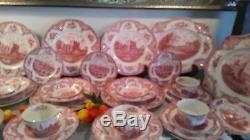Johnson Brothers Old Britain Castles Pink Service for 6 + Serving Pieces