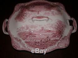 Johnson Brothers Old Britain Castles Pink Soup Tureen Made in England VERY NICE