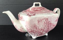 Johnson Brothers Old Britain Castles Pink Tea Set 11 Pieces Teapot Cup & Saucers