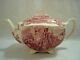 Johnson Brothers Old Britain Castles Pink Teapot & Lid Made In England Stamp Vtg