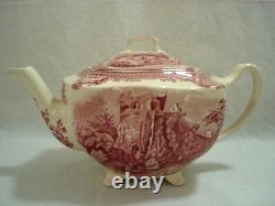 Johnson Brothers Old Britain Castles Pink Teapot & Lid Made in England Stamp VTG