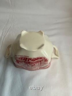 Johnson Brothers Old Britain Castles Pink Teapot Sugar Bowl with Lid Creamer NOS