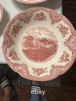 Johnson Brothers Old Britain Castles Red Ceramic Dinner Set 77pc
