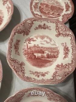 Johnson Brothers Old Britain Castles Red Ceramic Dinner Set 77pc