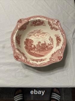 Johnson Brothers Old Britain Castles Red Ceramic Dinner Set 77pc
