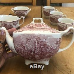 Johnson Brothers Old Britain Castles Tea Pot with Sugar and Creamer Set