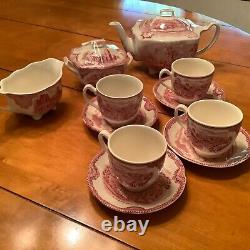 Johnson Brothers Old Britain Castles pitcher, creamer, sugar, cups, saucers
