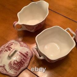 Johnson Brothers Old Britain Castles pitcher, creamer, sugar, cups, saucers