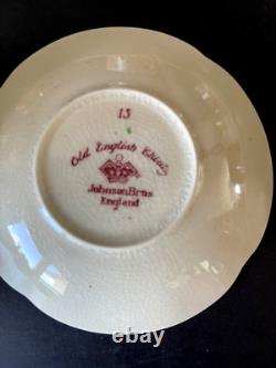 Johnson Brothers Old English Chintz Pink Floral Set of 6 Demitasse Cups & Saucer