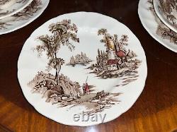 Johnson Brothers Old Mill Tea Coffee Pot Set 6 Cup Saucer Plate Creamer England