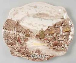 Johnson Brothers Olde English Countryside Brown Multicolor Oval Serving Platter