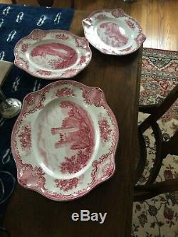 Johnson Brothers Pink China Old British Castles 68 pieces