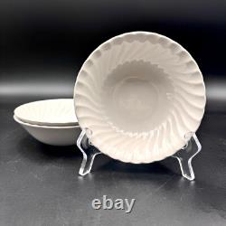 Johnson Brothers REGENCY 5 7/8 Coupe Cereal Bowls SET/3 England White Swirl VTG