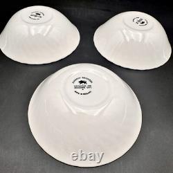Johnson Brothers REGENCY 5 7/8 Coupe Cereal Bowls SET/3 England White Swirl VTG