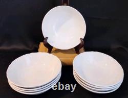 Johnson Brothers RICHMOND White Coupe Cereal Bowls Embossed 6 1/4 Set of 9