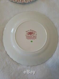 Johnson Brothers ROSE BOUQUET Set of 12 Vintage Dinner Plates 10 Diameter