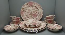 Johnson Brothers ROSE CHINTZ PINK 20 Piece Set FOUR PLACE SETTINGS Made England