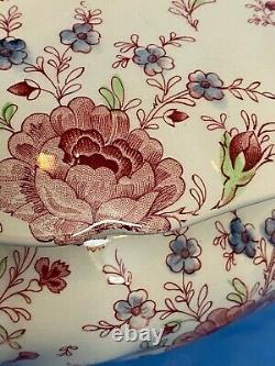 Johnson Brothers Rare Rose Chintz Pink England Covered Dish Large Soup Tureen