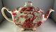 Johnson Brothers Red English Chippendale Teapot Withlid Super