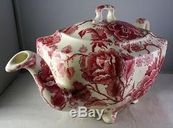 Johnson Brothers Red English Chippendale Teapot withLid Super