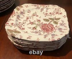 Johnson Brothers Rose Chintz 40 Pc SET 5 Pc Place Settings Service For 8 NICE