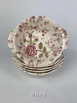 Johnson Brothers Rose Chintz 7 Lugged Cereal Bowls (set of 5) Excellent