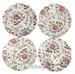 Johnson Brothers Rose Chintz 9 3/4 Dinner Plates. Made in England. Set Of 8