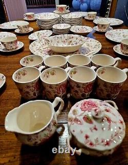 Johnson Brothers Rose Chintz China 90 Pieces