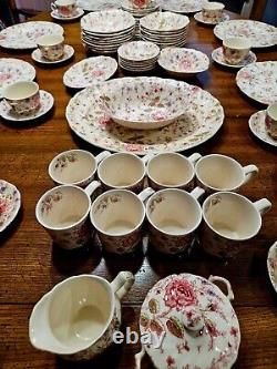 Johnson Brothers Rose Chintz China 90 Pieces