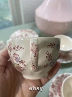 Johnson Brothers Rose Chintz Cups & Saucers Set Of 8