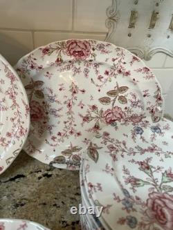 Johnson Brothers Rose Chintz Dinner Plates Set 72 Piece Set