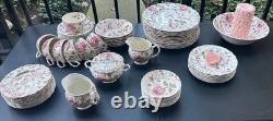 Johnson Brothers Rose Chintz Ironstone made in England68 Piece Black Label O1