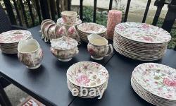 Johnson Brothers Rose Chintz Ironstone made in England68 Piece Black Label O1