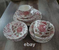 Johnson Brothers Rose Chintz Ironstone made in England Set 24 Pieces Lot! Read