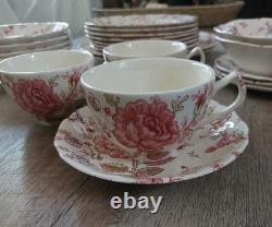 Johnson Brothers Rose Chintz Ironstone made in England Set 24 Pieces Lot! Read