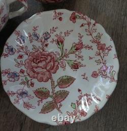 Johnson Brothers Rose Chintz Ironstone made in England Set 24 Pieces Lot! Read