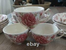 Johnson Brothers Rose Chintz Ironstone made in England Set 24 Pieces Lot! Read